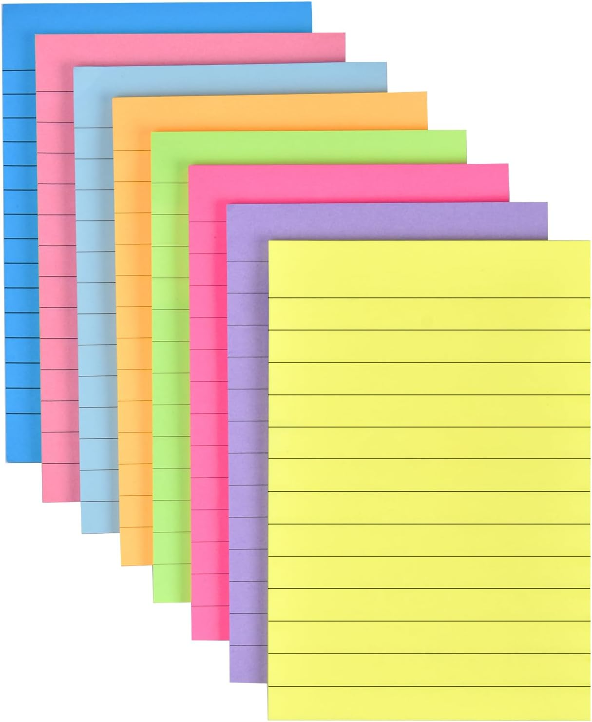 9 Pack Lined Sticky Notes 3X3 in Bright Colors Self-Stick Note Pads with Line, 9 Colors Bulk Sticky Memo Pad for School, Office, Meeting image number 3