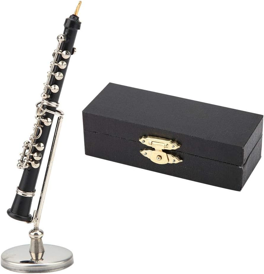 Joyzan Miniature Clarinet Model, Mini Musical Instrument Dollhouse Instruments Set Dollhousemusical Oboe Box Toy Bass Decoration Accessories Tubes Ornaments Displa Guitar Harp Model Jewellery Home image number 5