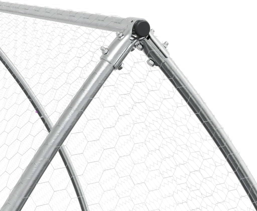 Vidaxl Rabbit Hutch - Galvanised Steel Animal Cage for Rabbits, Ducks & Poultry - Outdoor Metal Pen 105X300X120 Cm image number 2