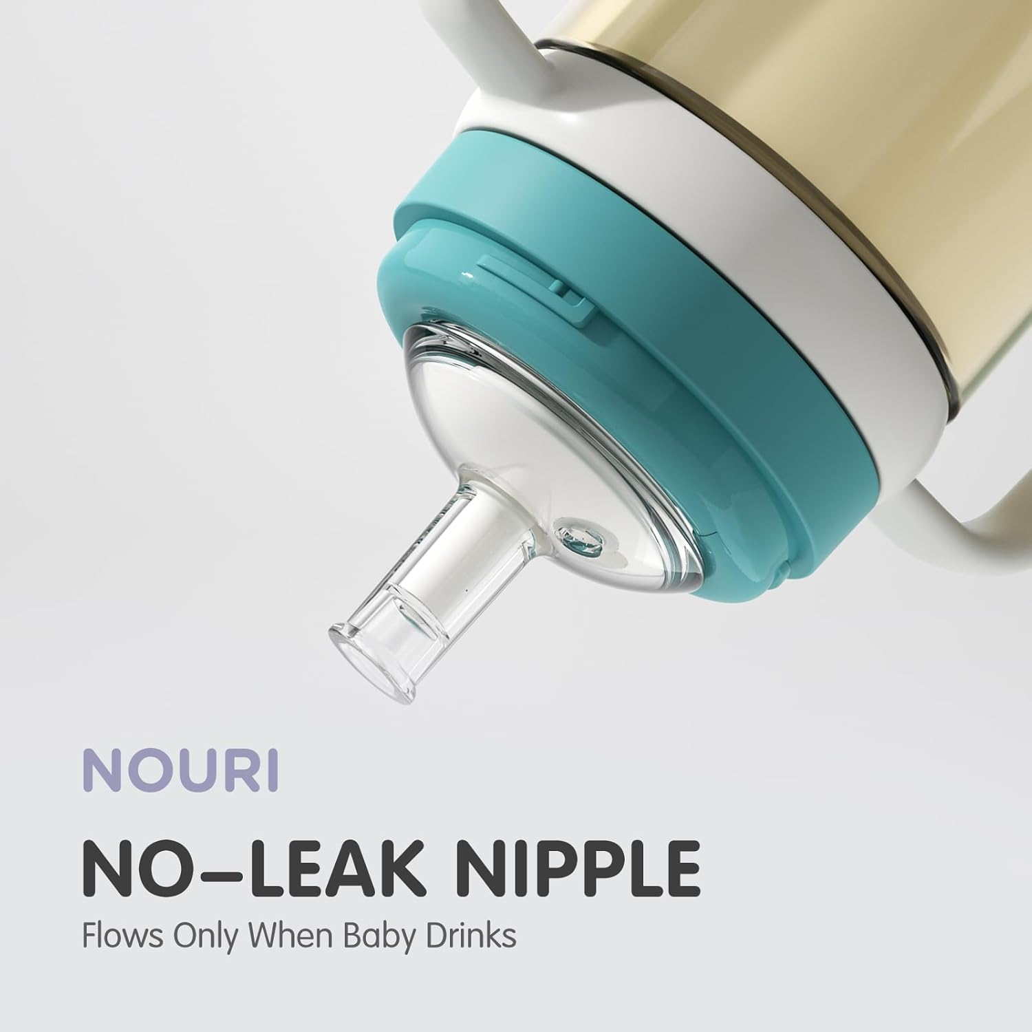 Nouri Training Cup with Weighted Straw Anti-Colic Leak-Proof Toddler Cups Sippy Cup with Straw Handle for Baby and Toddlers 10Oz/300Ml Spill Proof No Spill Magic Baby Bottle for 6 Month+ Drinking