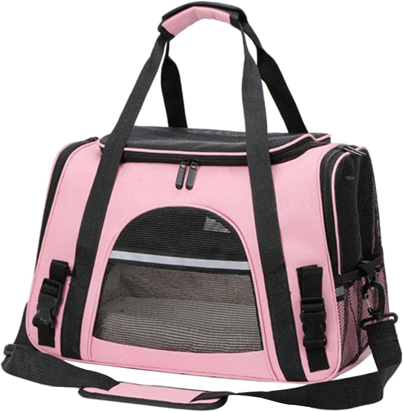 Pet Carrier Bag Travel Soft Pet Carrying Bag with Shoulder Strap & Removable Mat Cat Carrier for Puppy Kitten, Pink