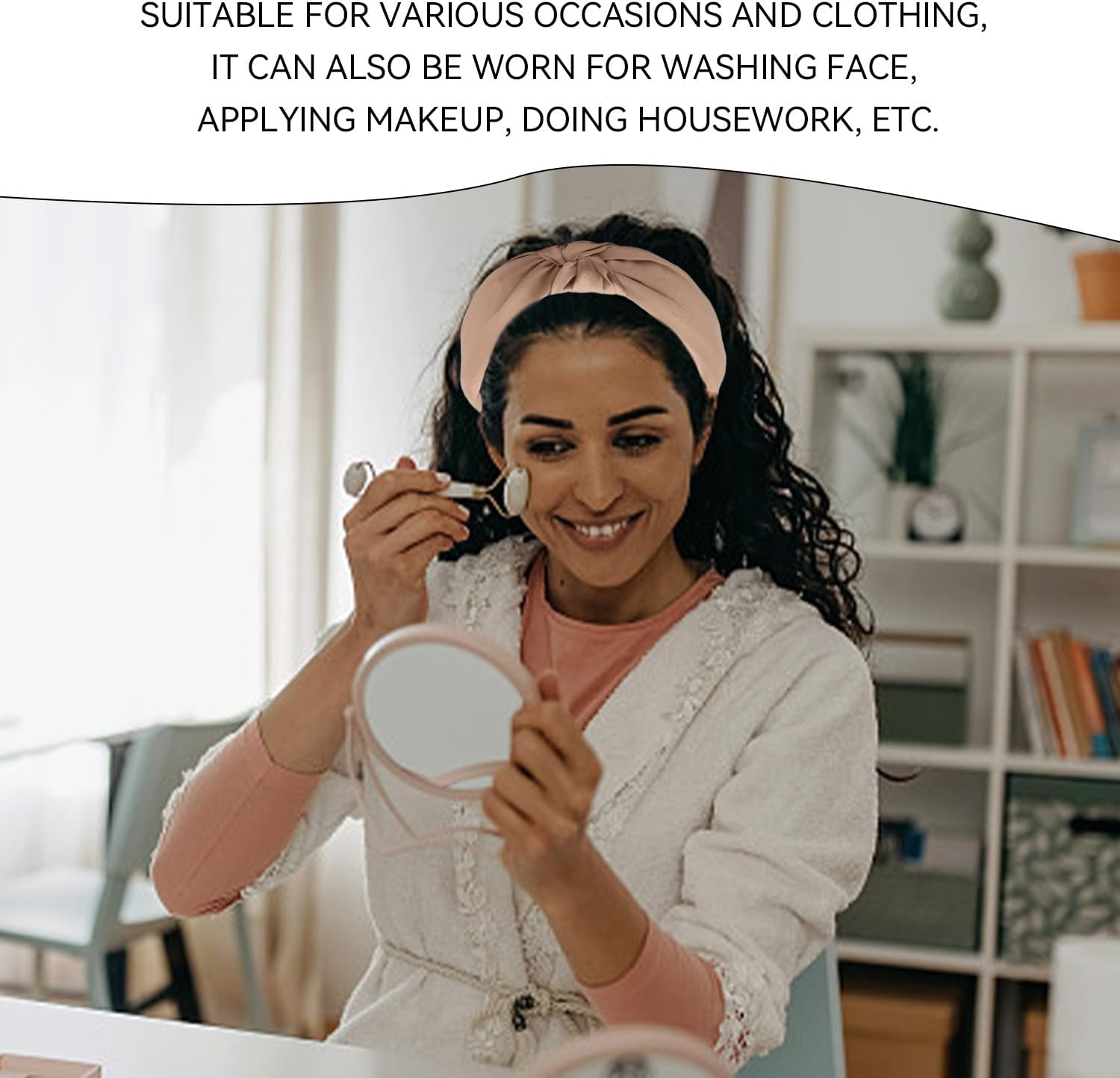 4-Piece Face Wash Hair Bands and 4-Piece Hair Rings Hair Fix Tools, Beauty and Skin Care Accessories, Suitable for Face Washing, Makeup and Spa Care image number 5