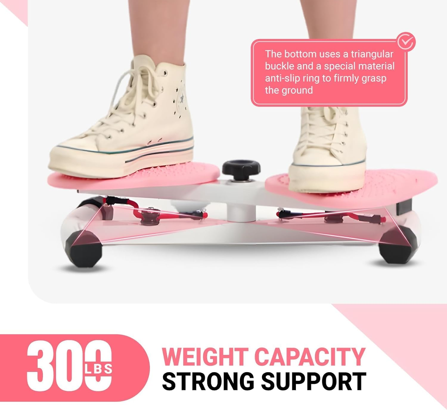 Waist Twister Machine with Resistance Bands, 300 Lbs Weight Capacity, Non-Slip Twist Board, Noiseless Ab Twister for Belly Fat Loss, Home Gym Equipment for Women/Men image number 3