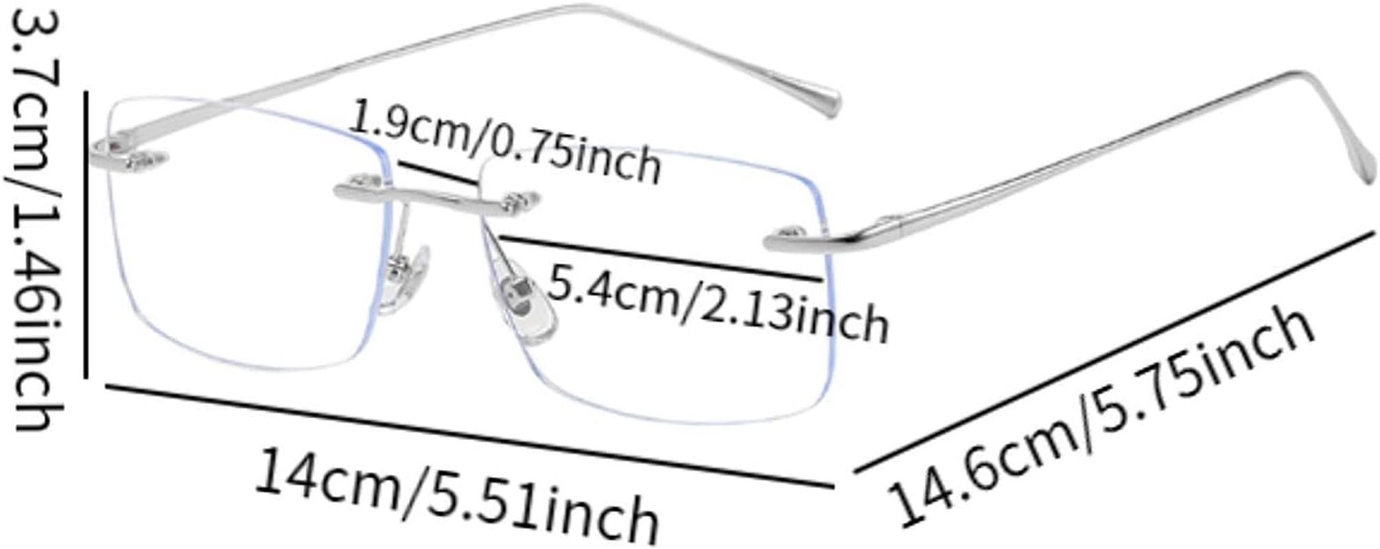 Anti Blue Light Glasses, Computer Glasses, Rimless Frame PC Lens Stylish for Men and Women - Gold image number 6