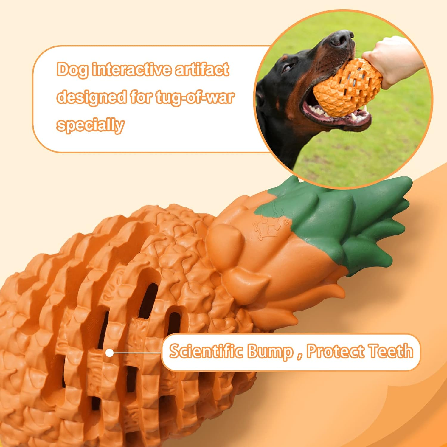 Dog Toys for Large Dogs, PETOPIA Pineapple Dog Chew Toys for Aggressive Chewers, Indestructible Dog Toys for Aggressive Chewers, Dog Toys for Aggressive Chewers (L) image number 2