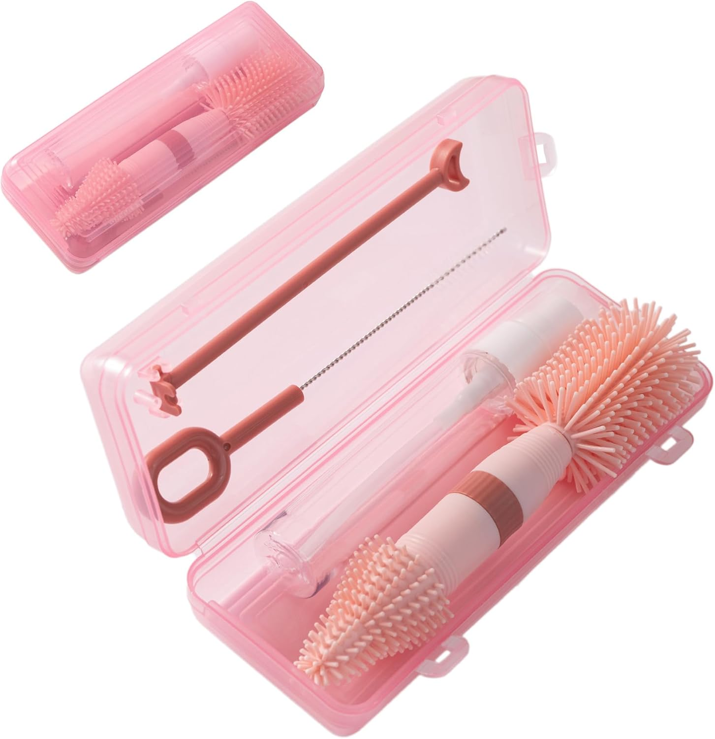 Chemimoso Silicone Baby Bottle Brush for Newborn Anti-Colic Baby Bottles, Portable Travel Bottle Cleaner, Suit for Baby Bottles Less than 8 OZ, Blue