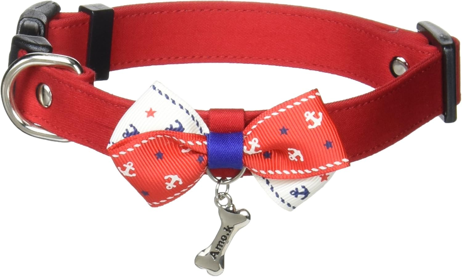 Dog Amokku (Dog Amo.K) 910057-3 Collar Anchor Ribbon L Red