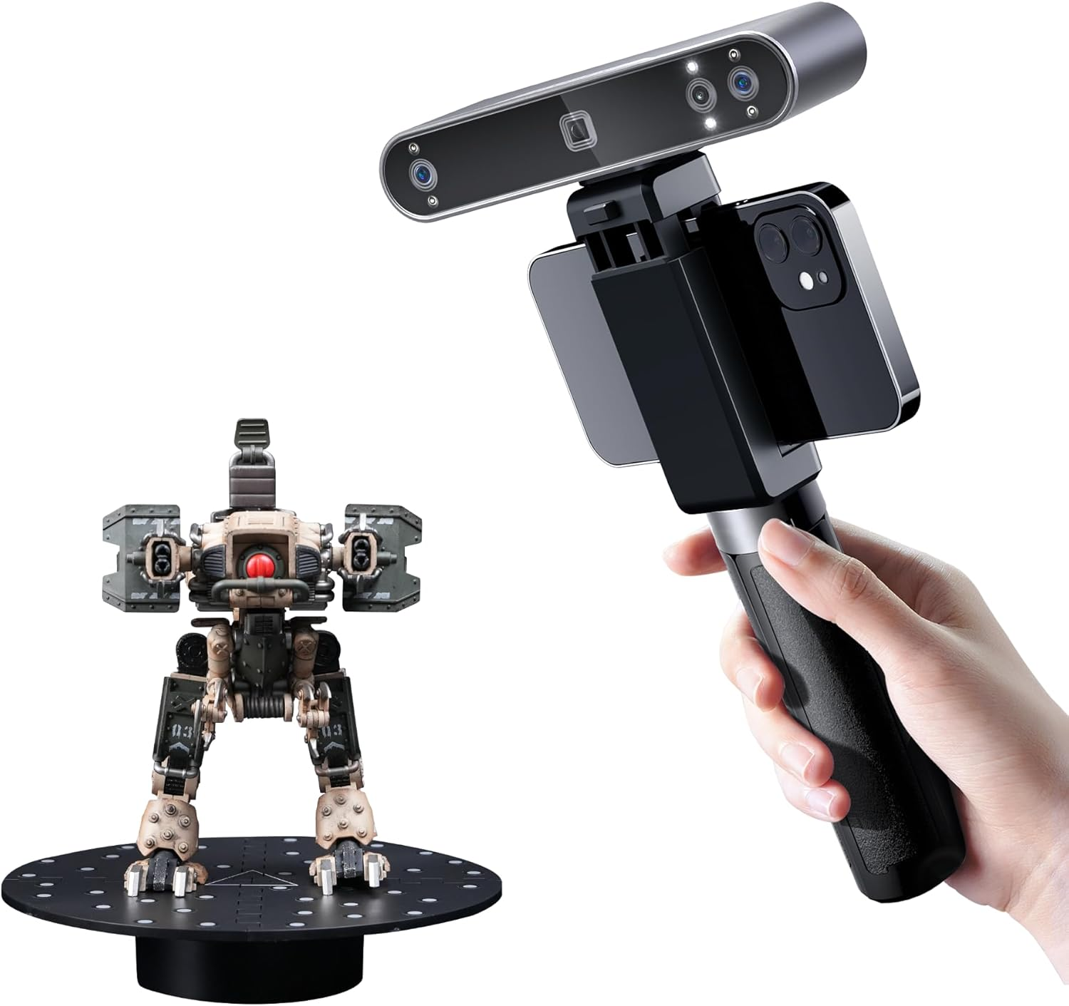 Revopoint POP3 plus 3D Scanner for 3D Printing, Handheld 3D Printer Scanner 0.04Mm Precision, Full-Color Scan for Medium Object, Support for Android/Ios/Win/Macos, Standard image number 2