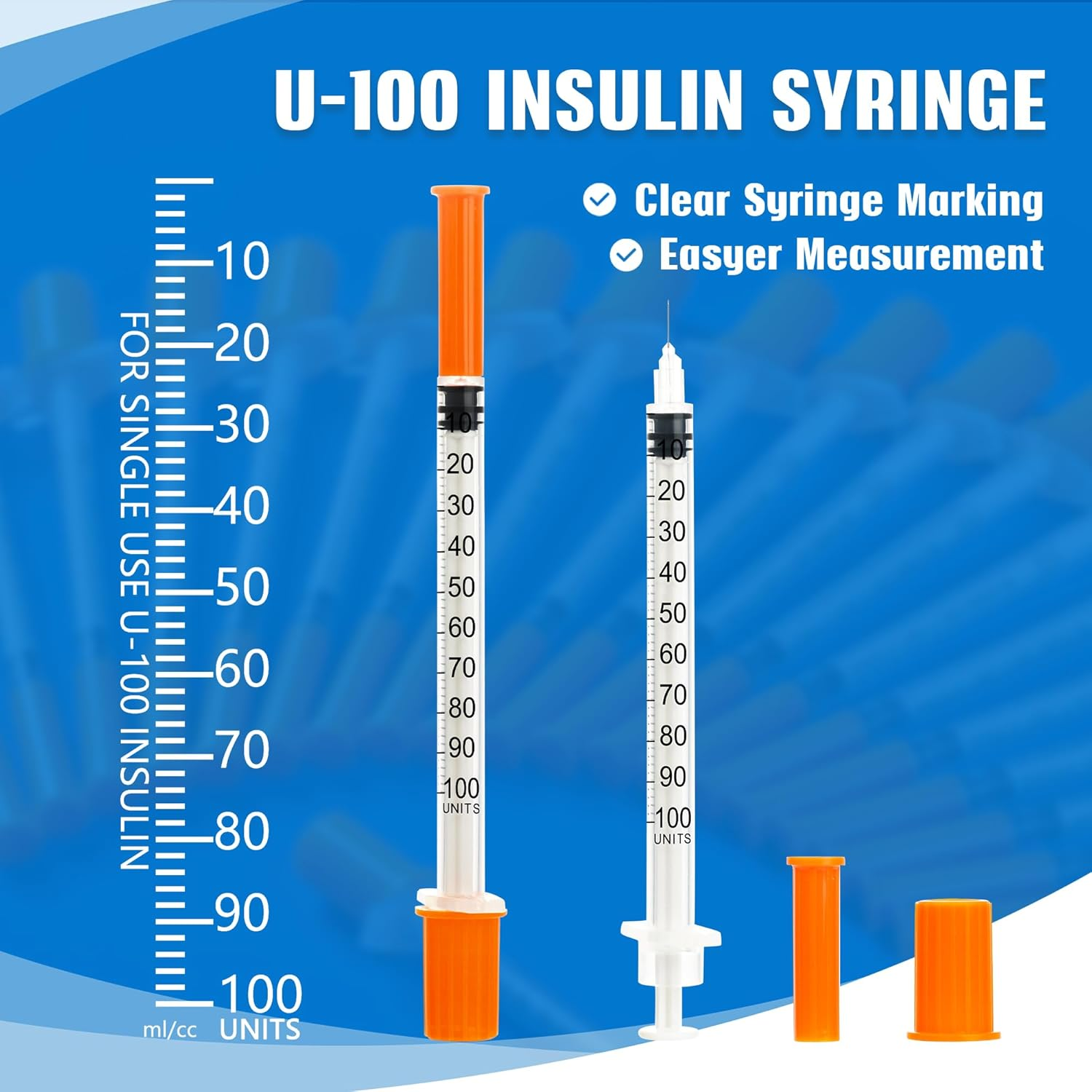 20 Pack 1Ml Syringes with 30Gx8Mm Plastic Multiple Uses Measuring Tools, Individually Wrapped image number 6