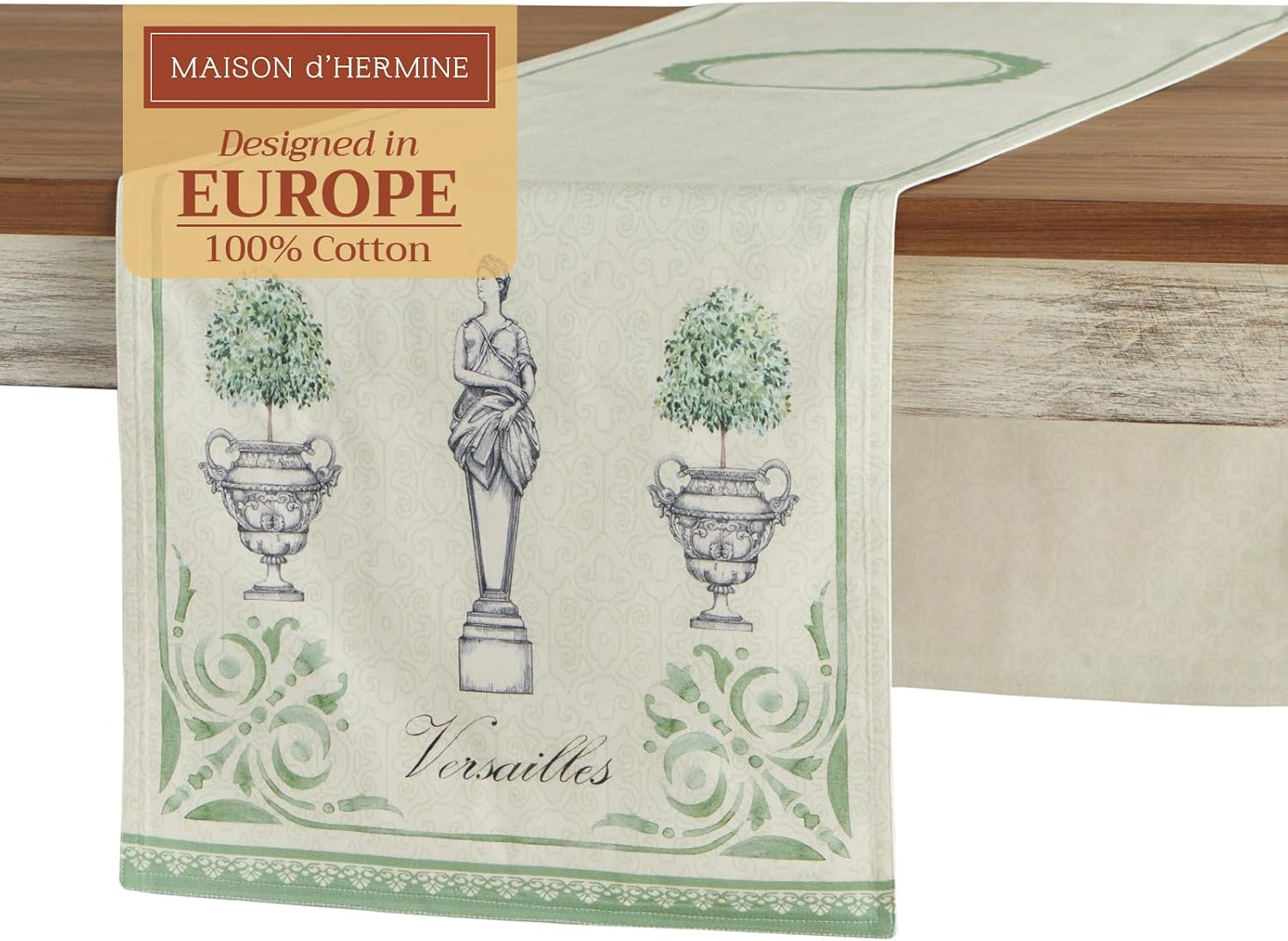 Maison D'Hermine Table Runner 100% Cotton Double Layer Table Runners 72 Inches Long Decorative for Home Kitchen Dining Party Wedding Bridal Shower Spring Summer (Jardin Du Roy, 14.50" X 72") image number 6