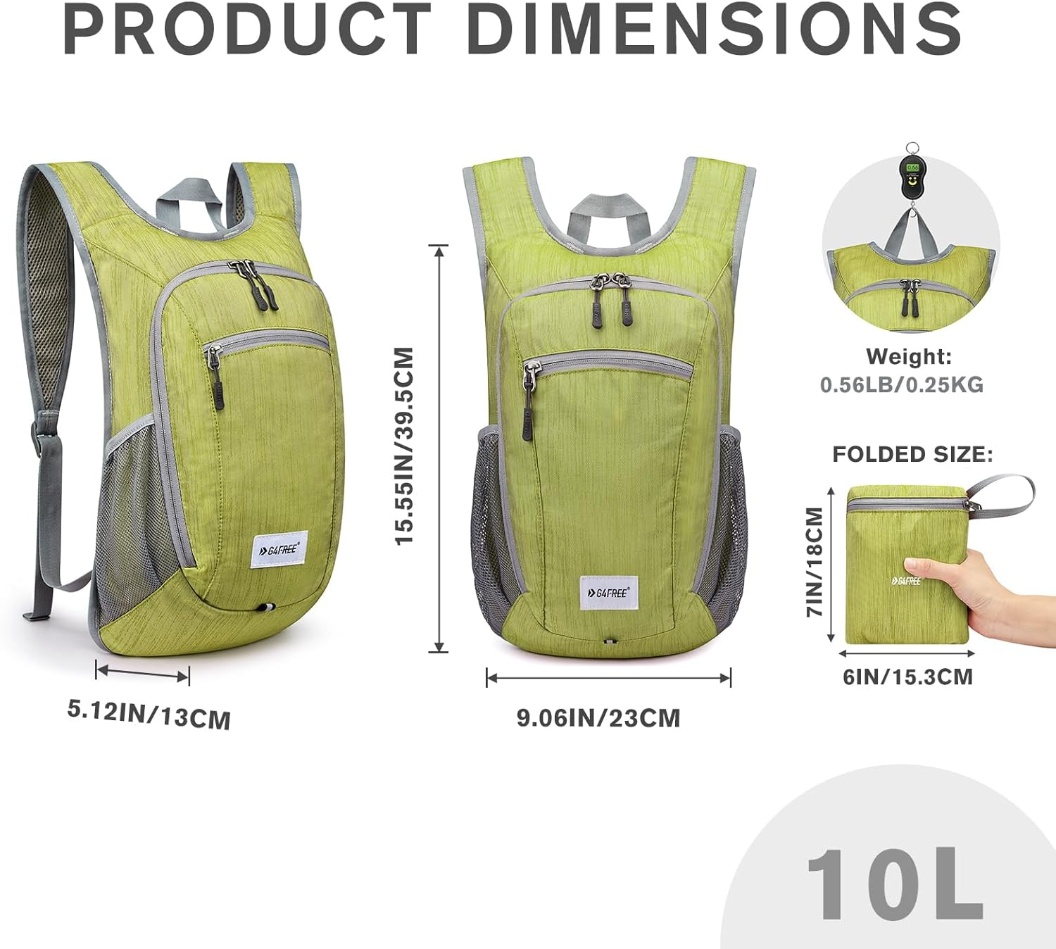 G4Free 10L/15L/20L Hiking Backpack Lightweight Packable Hiking Daypack Small Travel Outdoor Foldable Shoulder Bag image number 3