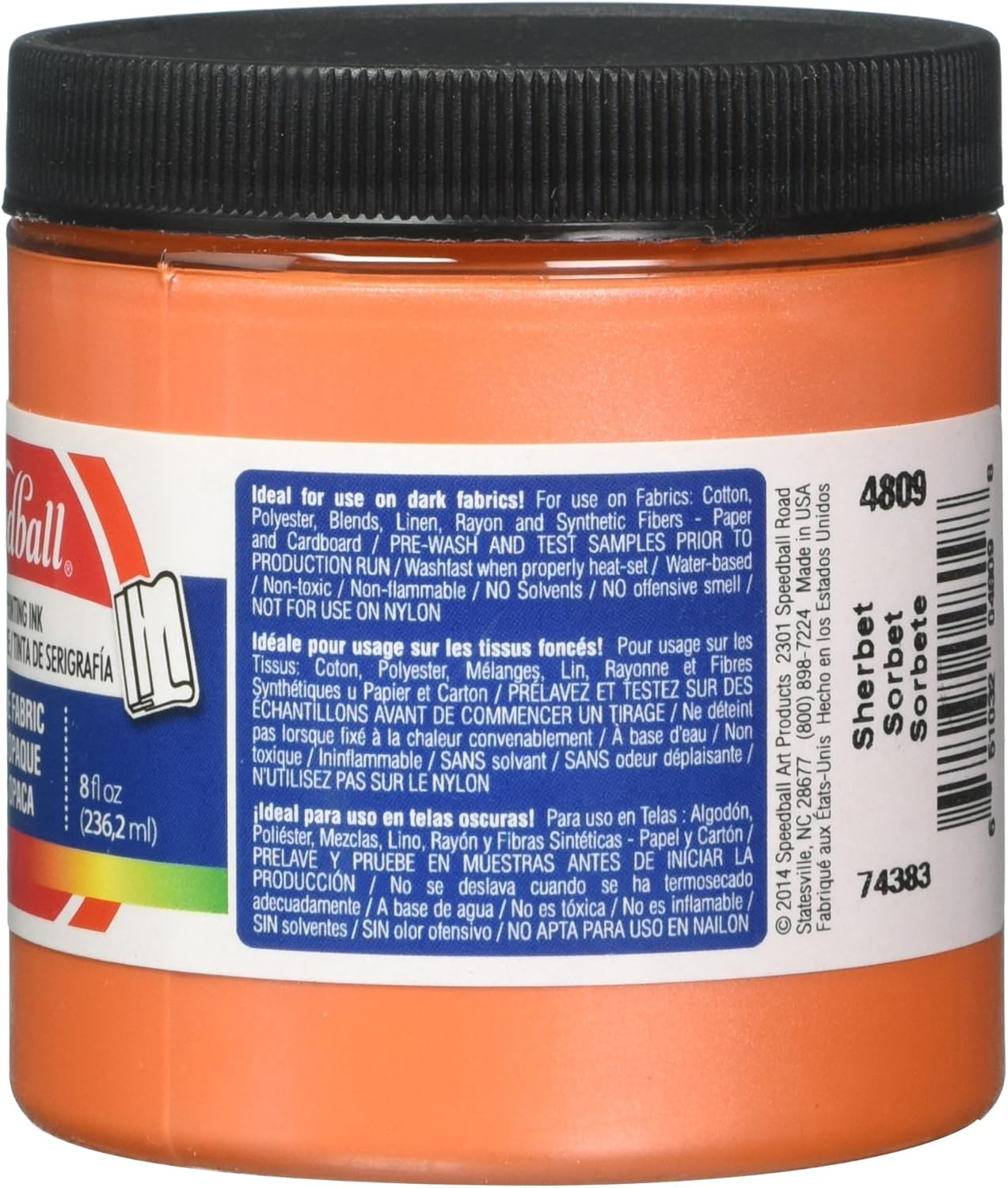 Speedball Opaque Fabric Screen Printing Ink Sherbert, 236Ml, Delivers Vibrant Colours, Superior Coverage, Ideal for Diverse Fabric, Paper and Cardboard Projects image number 6