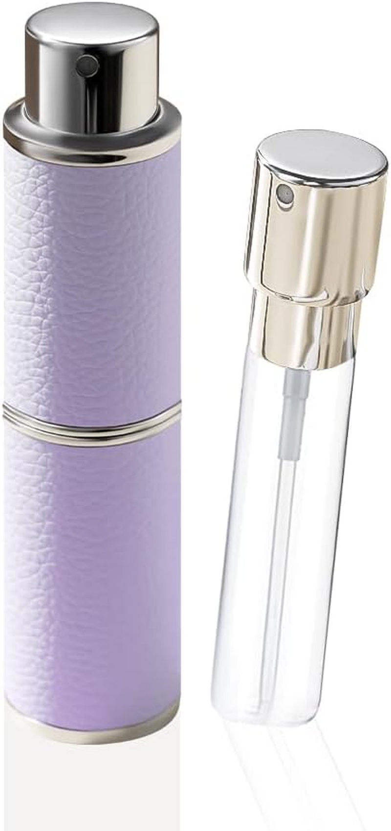 Cryslora Perfume Atomiser, Rotary Press Leather Refillable Perfume Bottle, High-End Portable Dispenser Bottle for Gift or Traveling, 8 Ml (Red)