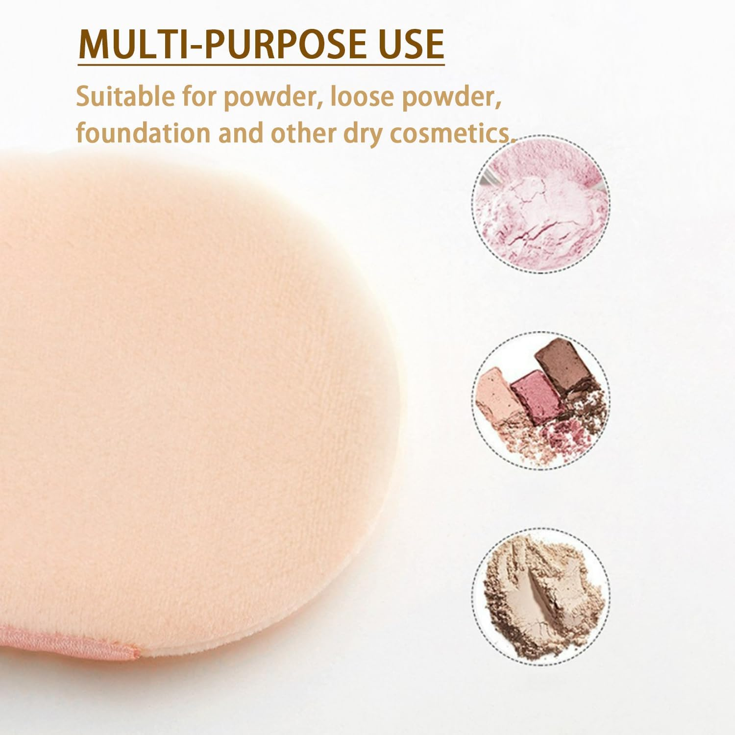 Ksvsonrvi Powder Puffs Set, 4PCS round Flocking Makeup Powder Puffs 2.16 Inches Replacement with Storage Box image number 2