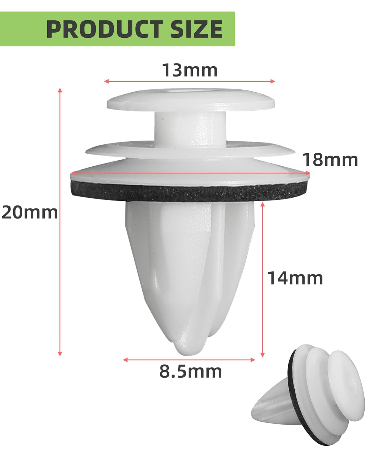 RACOONA 50PCS Door Trim Panel Retainers Clips,Auto Bumper Fastener Rivet Clip,Car Fender Dashboard Door Clip Panel Retainer Set,Car Accessories Nylon Push Rivets Splash Shield Clips,Fits Most Vehicles image number 5
