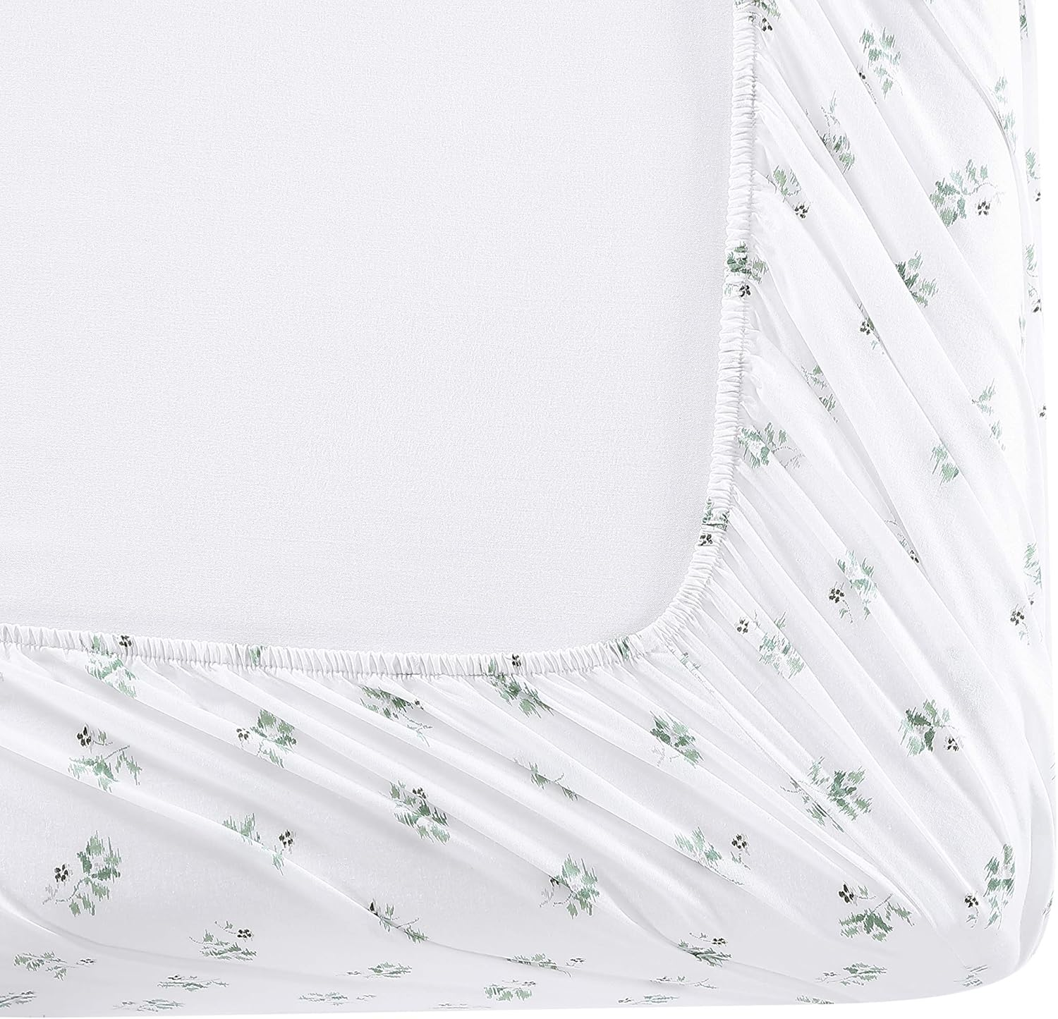 Stone Cottage - Queen Sheets, Cotton Percale Bedding Set, Crisp & Cool Home Decor (Green Sketchy Ditsy, Queen) image number 4