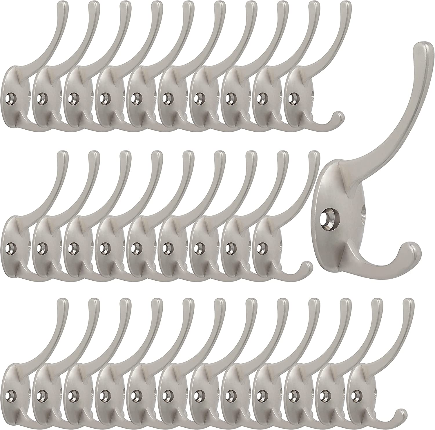 12 Pack Black Coat Hooks Wall Mounted with 24 Screws Retro Double Hooks Utility Black Hooks for Coat, Scarf, Bag, Towel, Key, Cap, Cup, Hat