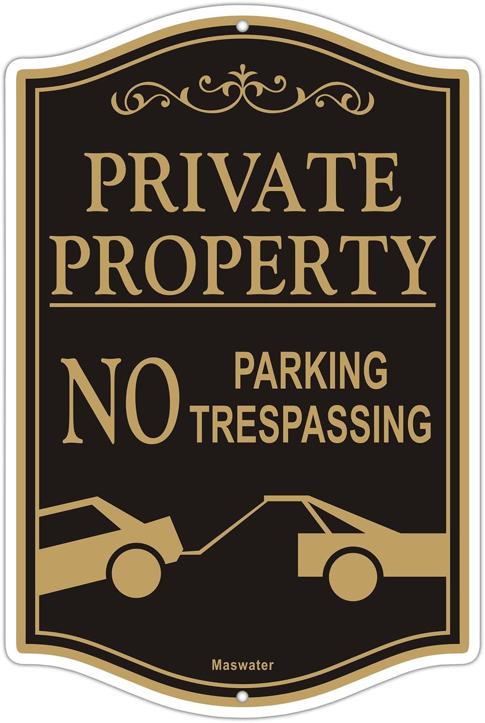 (2 Pack) Large No Parking Signs Private Property, 12" X 18" Violators Will Be Penalized Signs for Warning,Reflective Rust Free Aluminum,Fade Resistant,Uv Protectde & Waterproof image number 5