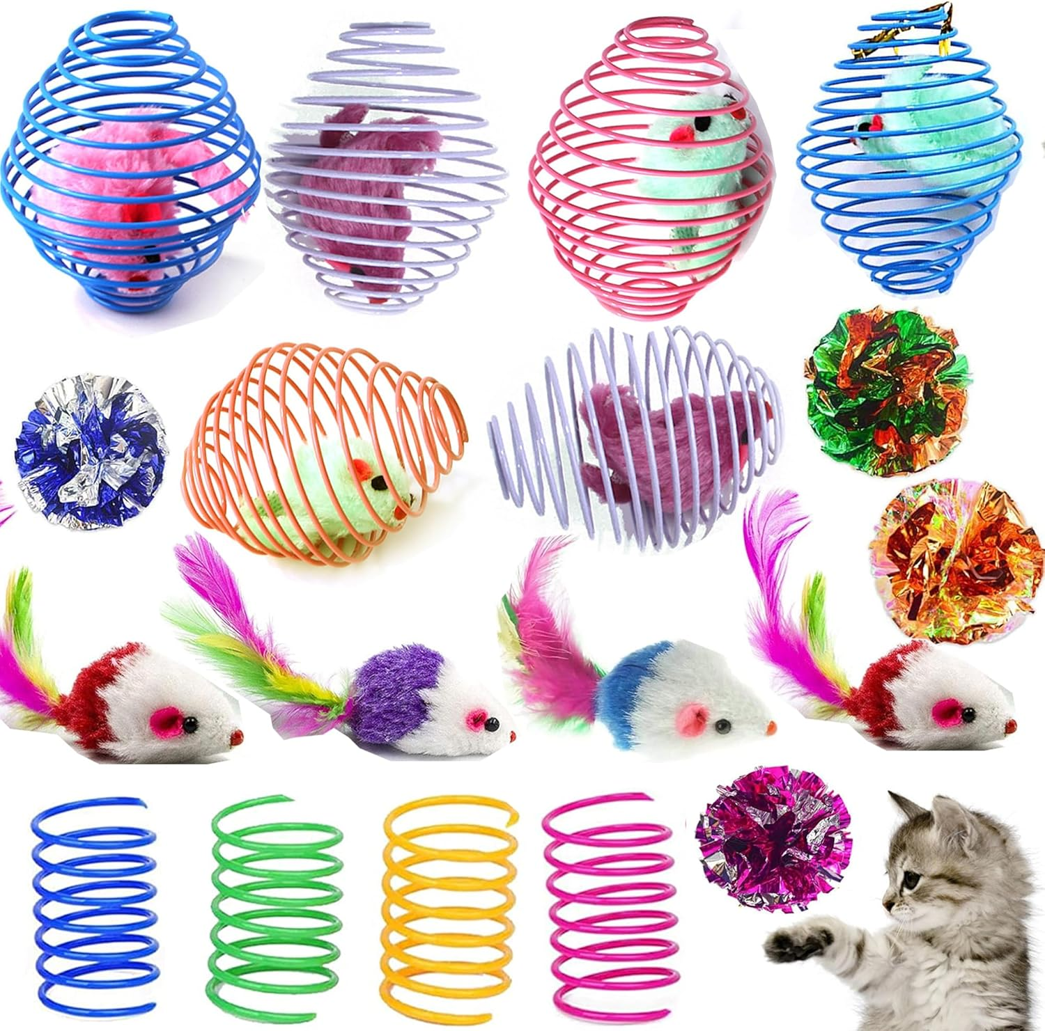Fejapa 16 Pack Cat Mice Toys Set image number 5