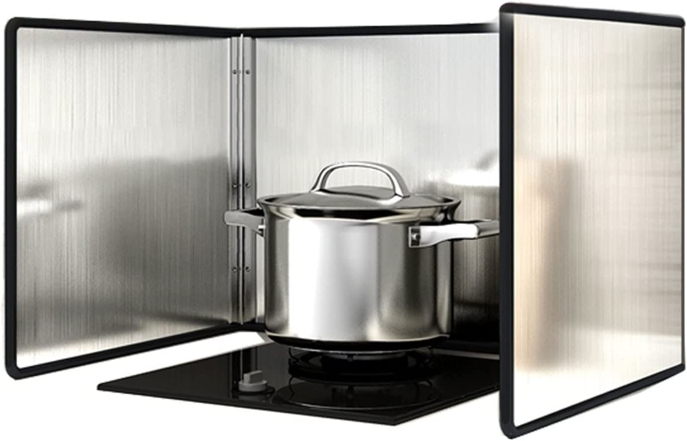 YOZOTI anti Splatter Guard, Stainless Steel Splatter Screen, Folding Grease Splatter Guard for Home Cooking 3/4 Sided anti Splatter Shield Guard for Kitchen Gas Stove (3 Sides-40 * 40 * 30Cm) image number 2