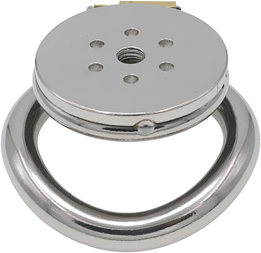 Flat Chastity Cage Metal Male Chastity Device Dark Lock Design Steel Cage for Men BDSM Bondage Cage Sex Toys for Couples (45Mm/1.77In)