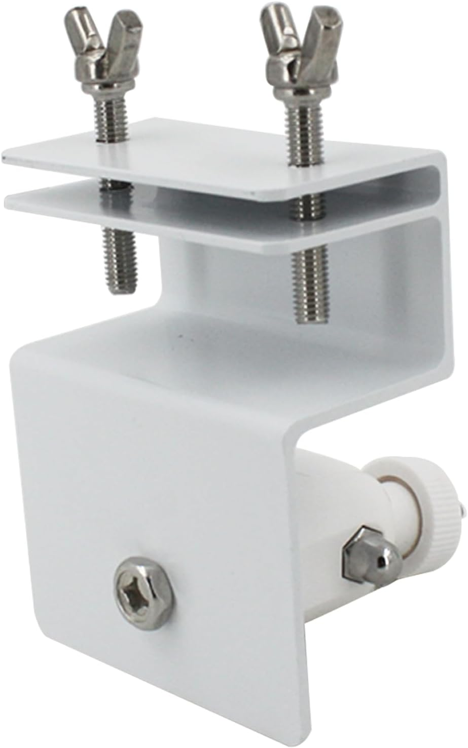 Veldtek No-Drill Gutter Mount for Camera/Solar Panel, Weatherproof Aluminum Alloy Bracket Adjustable 1/4" Screw Compatible with Arlo, Blink, Ring, Wyze, Nest, Reolink (White)