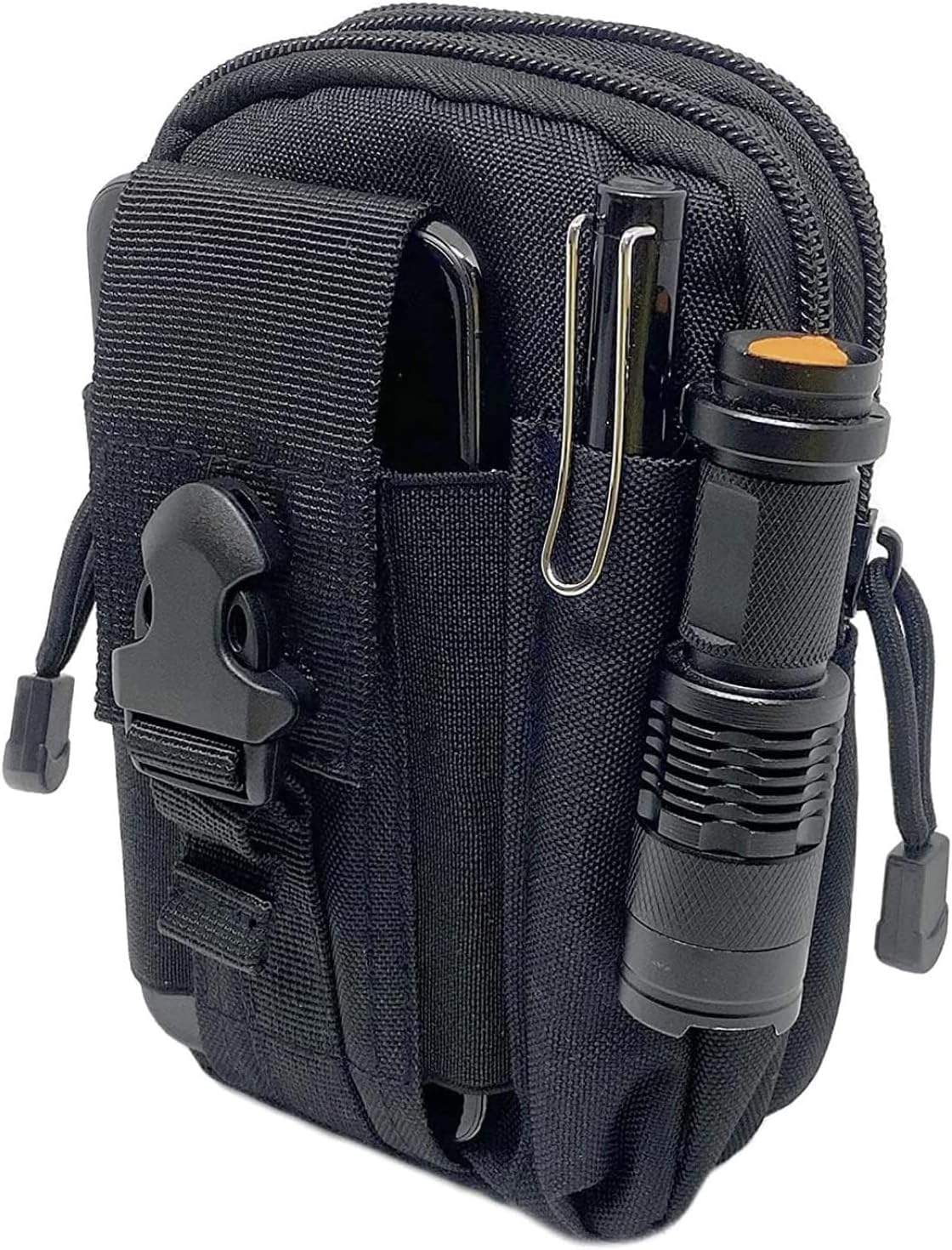 Songholee Tactical Pouch Multipurpose Waist Bag Tactical Holster Military Waist Belt Bag Wallet Pouch Purse Phone Case with Zipper Compatible with Most Models Cell Phone image number 3