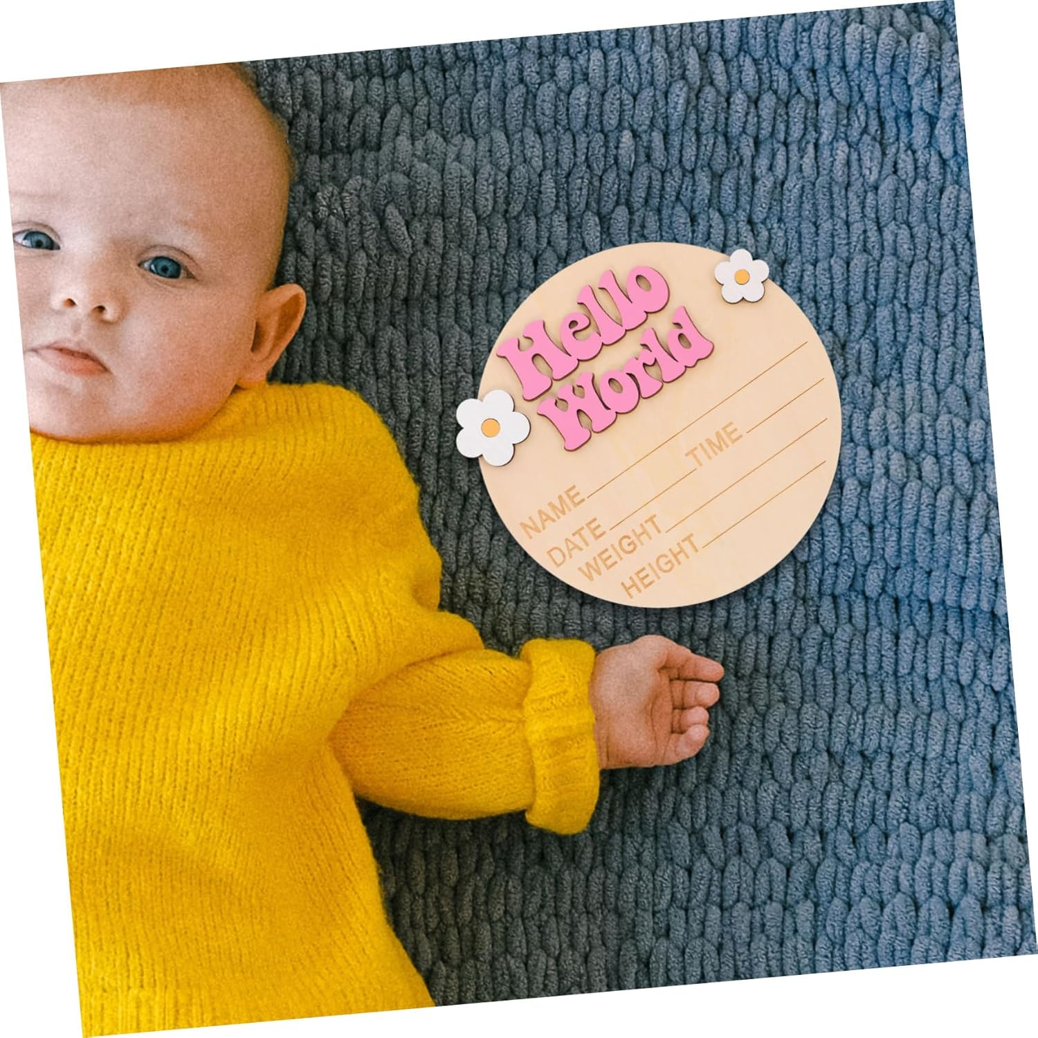 Milestone Card for Newborn Shower Announcement Sign Name Plate Decorative image number 2