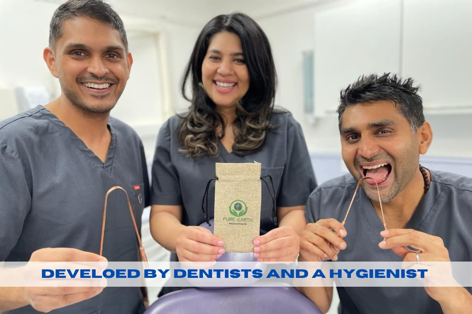 Pure Copper Tongue Scraper for Adults and Kids - Durable Tongue Scraper Copper - Tough Scraper Oral Care - Travel Tongue Scraper Ayurvedic with Case - Pure Earth Essentials (2 Pieces/Pack) image number 3