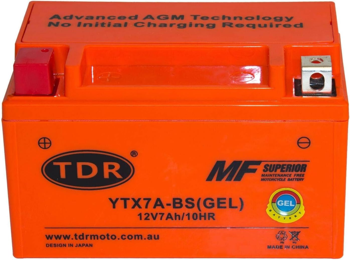 TDR YTX7A-BS 12V 7Ah GEL Motorbike Battery image number 5