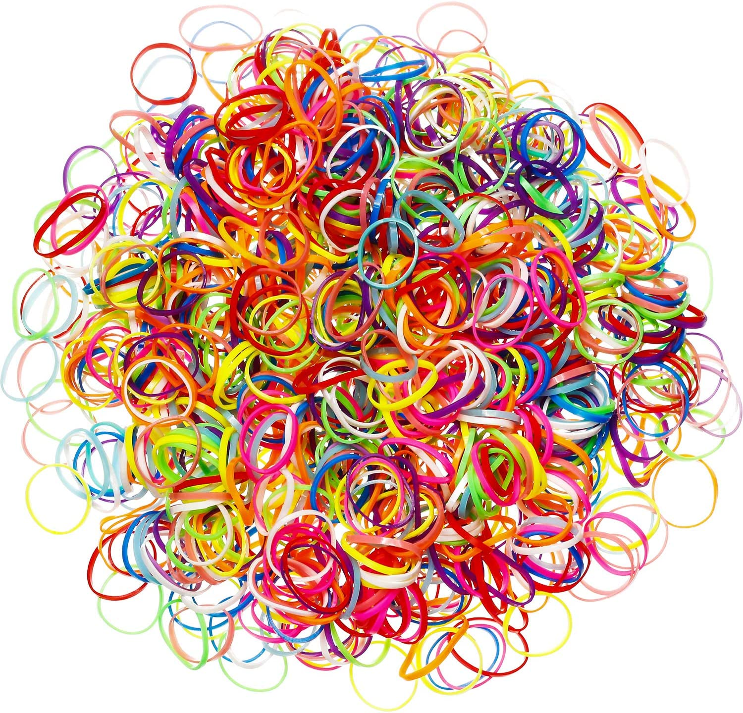 Hicarer Pack of 1000 Mini Rubber Bands Soft Elastic Bands for Kids Hair, Braids Hair, Wedding Hairstyle and More (Multicolor) image number 1