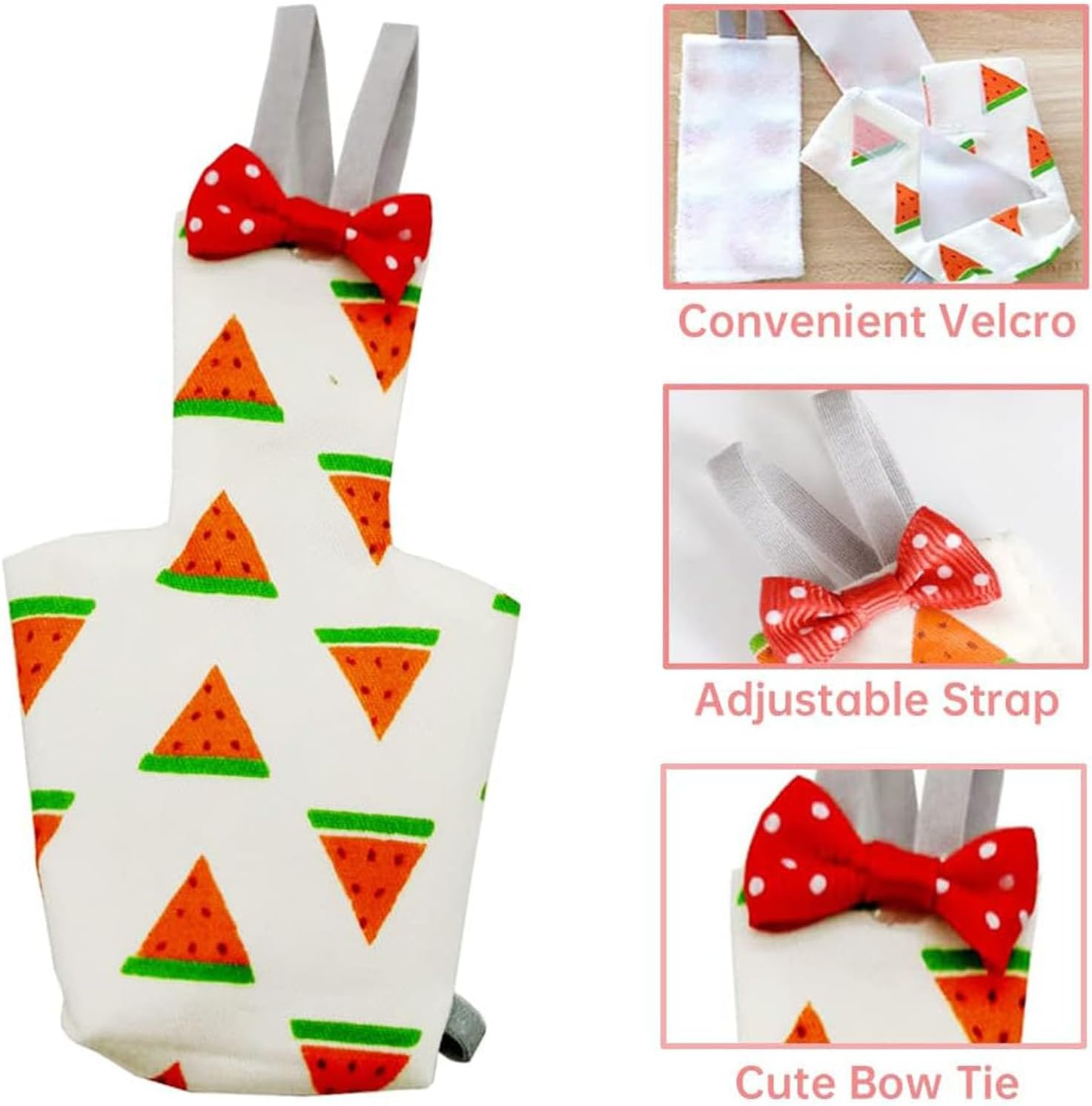 6 Pcs Bird Diapers, Parrot Nappy Reusable Flight Suit with Waterproof Inner, Washable Parrots Nappy for Parakeet Cockatiel Mini Macaw Budgie Canary Cute Style (M) image number 3