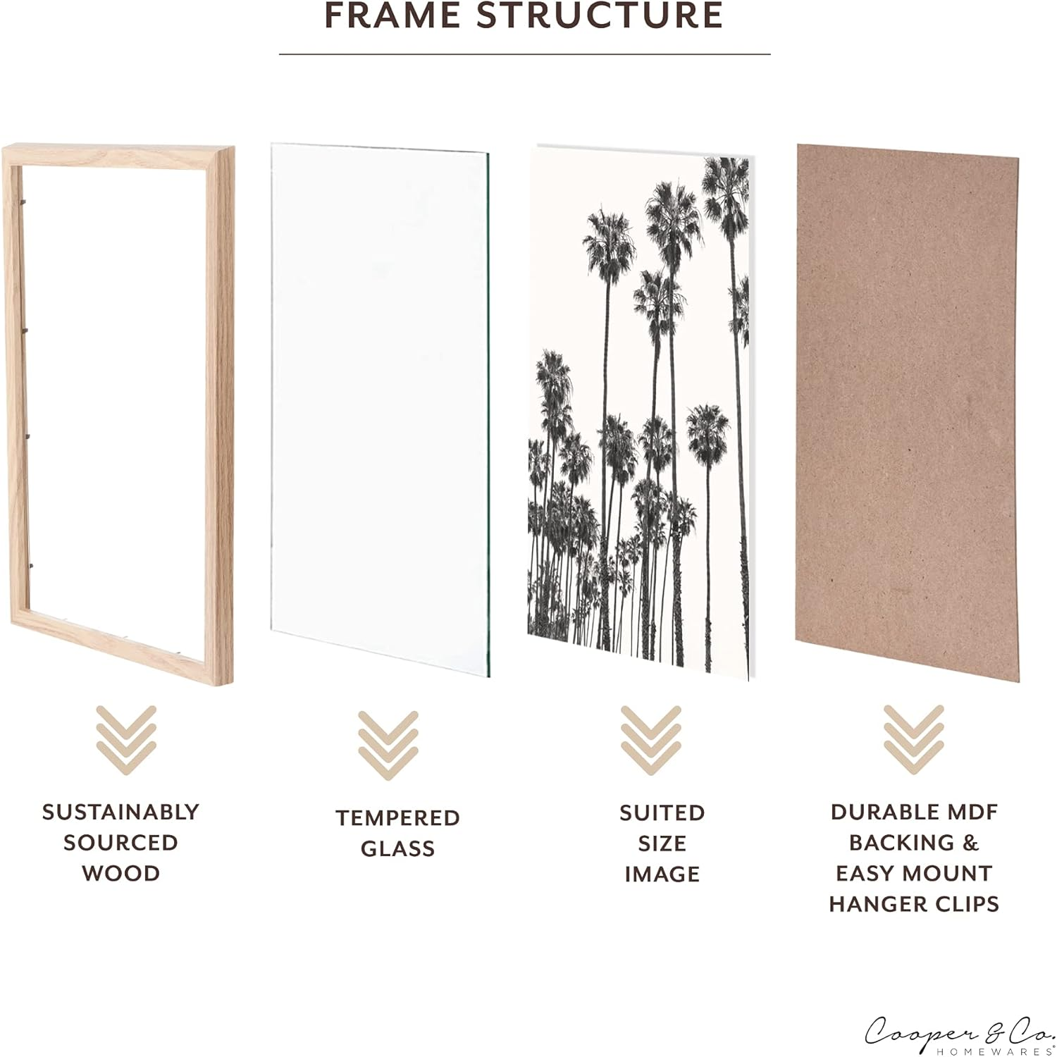 Cooper & Co Set of 2 21X29.7Cm Oak Premium Paradise Wooden Photo Frame image number 3