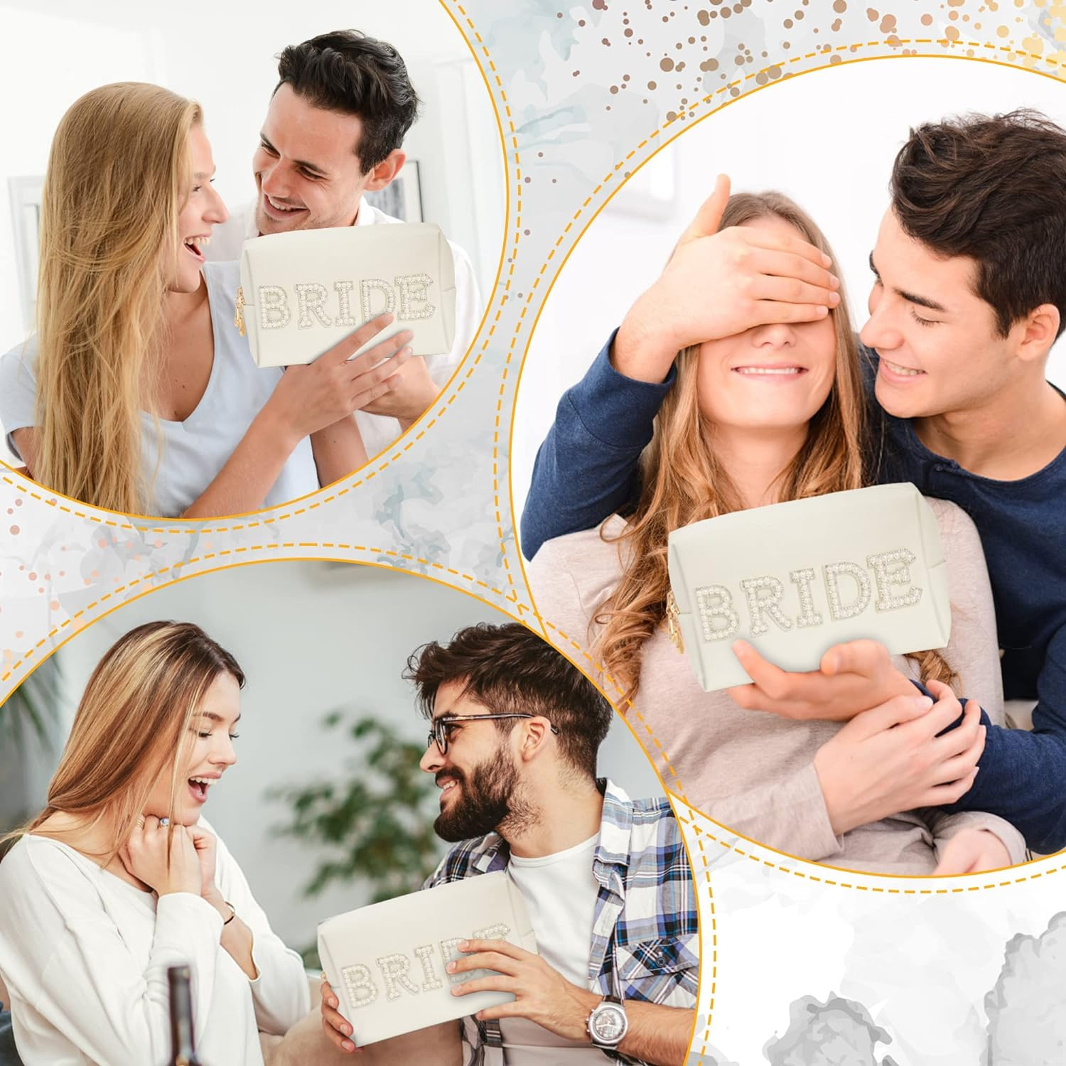 Kovewon Cosmetic Bags, White, Bride image number 5