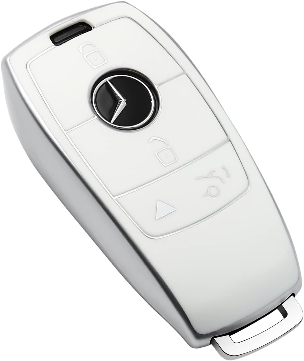 Tukellen for Mercedes Benz Key Fob Cover,Special Soft TPU Key Case Protector Compatible with Mercedes Benz 2017-2021 E-Class 2018-2021 S-Class 2019-2021 A-Class C-Class G-Class-White