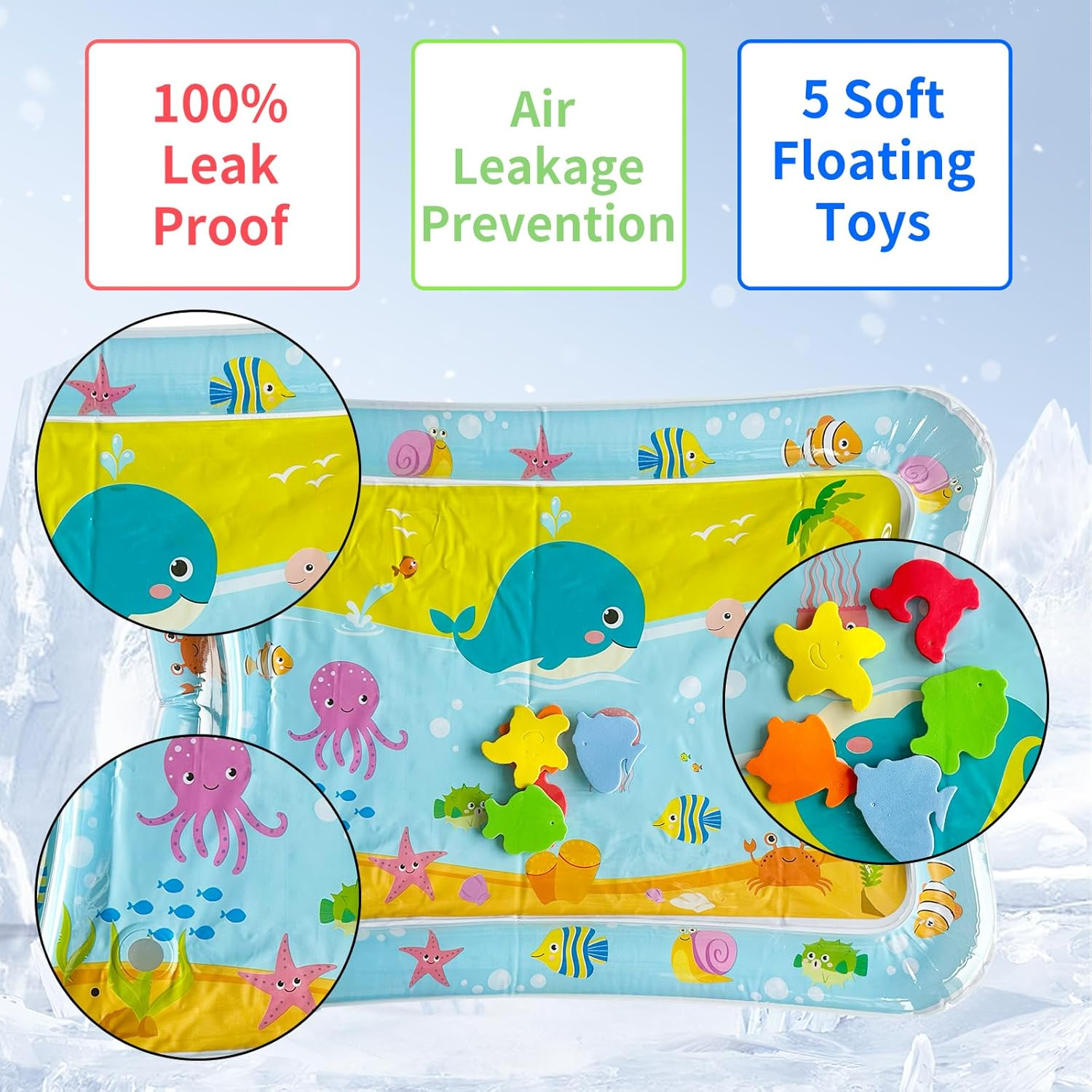 Water Sensory Playmat Cats, Inflatable Cooling Mat for Cats, Sensory Water Playmat Cats Dogs, Thickened Water Play Mat Cat, Summer Play Water Sensor Mat for Small Dogs and Cats (Style 1) image number 3