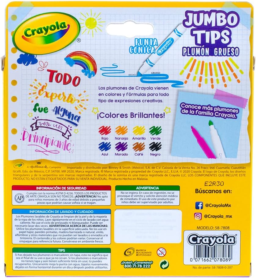 Crayola Washable Markers, Broad Point, Classic Colors, 8/Pack (58-7808) image number 2