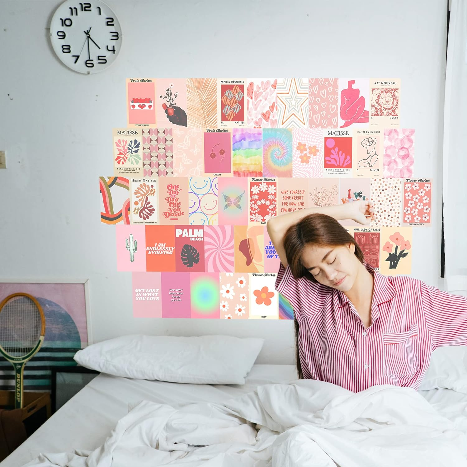 Pink Room Decor Aesthetic Danish Pastel, 50Pcs Blush Pink Wall Decor, Danish Pastel and Preppy Wall Collage Kit Aesthetic Pictures, Preppy Room Decor, Preppy Bedroom Wall Decor for Teen Girls Trendy Stuff image number 6