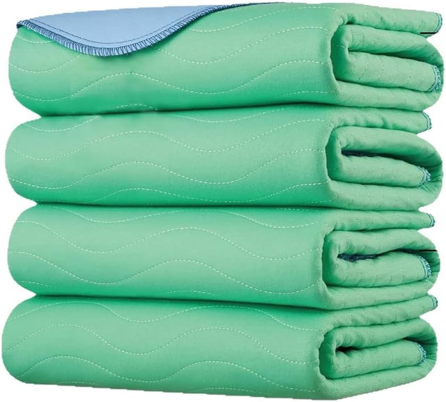 4 Items Washable Waterproof Underpads &ndash; Heavy Absorbency Reusable Bed Pads with Tuck-Ins for Incontinence, Bedwetting & Potty Training, Protector for Adults, Kids, Elderly & Pets