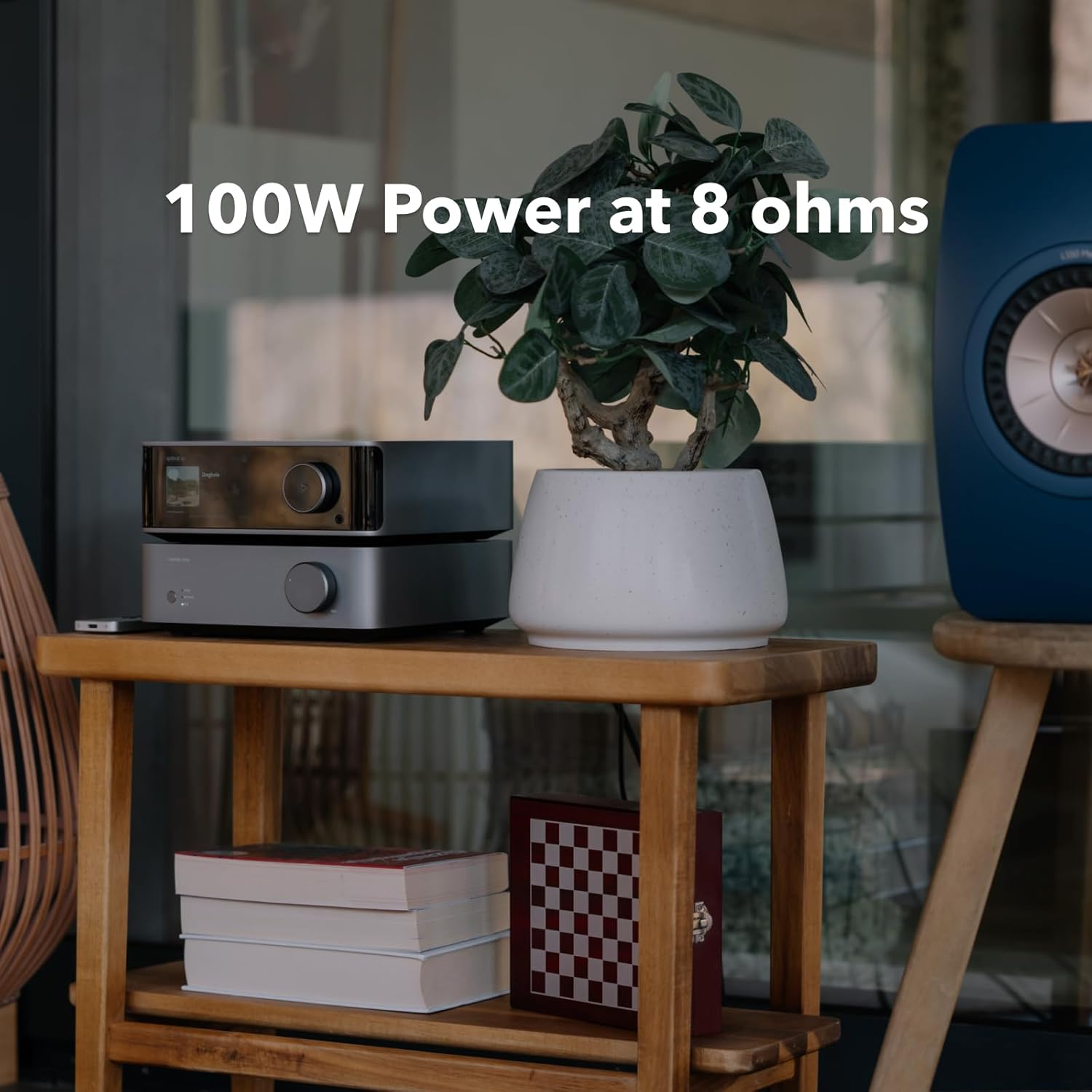 Wiim Vibelink Amp | 100W Power Amplifier with Premium ESS 9039Q2M DAC and TI TPA3255 | Compatible with Wiim Mini, Pro, Pro Plus, Ultra | RCA, Coax, and Optical Inputs | Space Gray