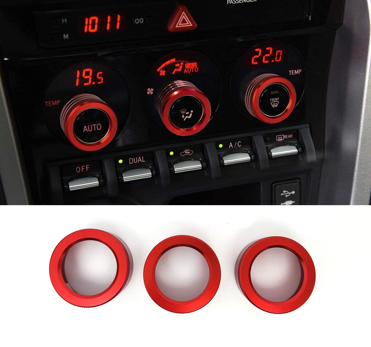 3PCS Air Conditioning Button Cover Decoration Twist Switch Ring Trim Fit for Subaru BRZ Toyota 86 FR-S GT86 FT86 2013-2022 Interior Accessories