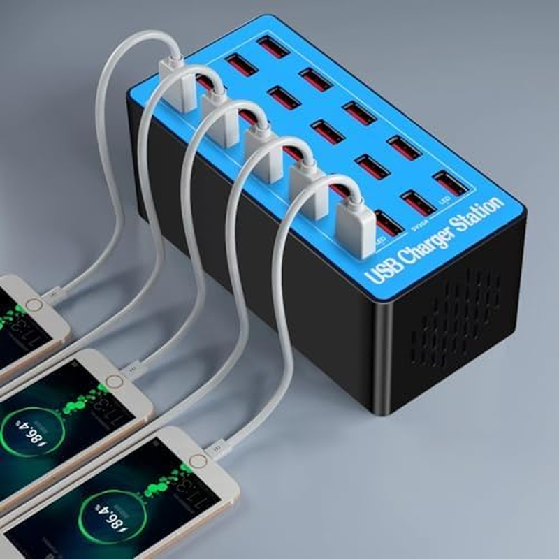 USB Charger Station,20-Port 100W/20A Multiple USB Charging Station,Multi Ports USB Charger Charging for Smartphones，Tablets，And Other USB Devices. image number 5