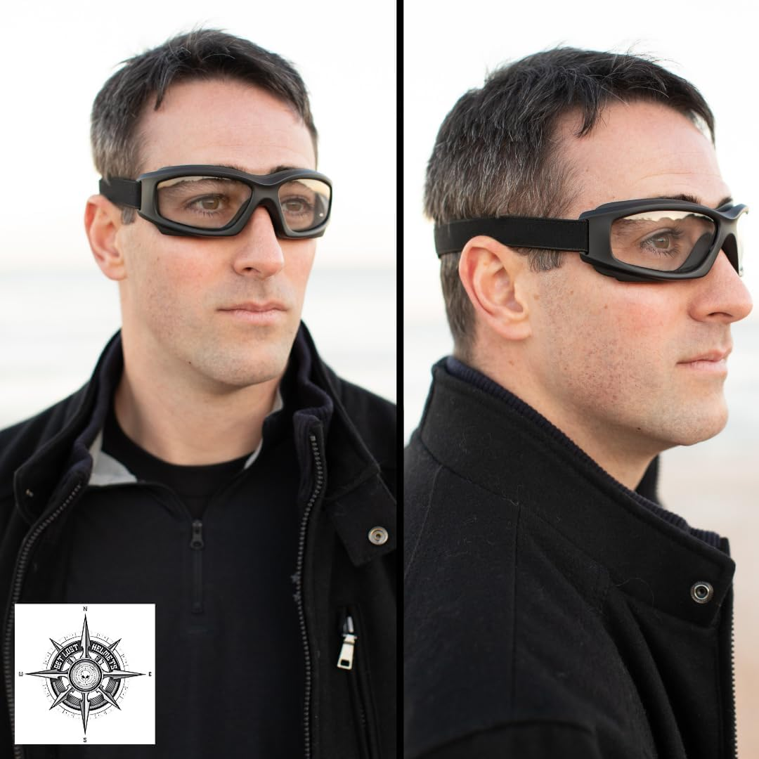 Motorcycle Riding Goggles: Heavy-Duty Riding Goggles No Foam Design W/Hard Case, Microfiber Cleaning Cloth & Pouch Included image number 6