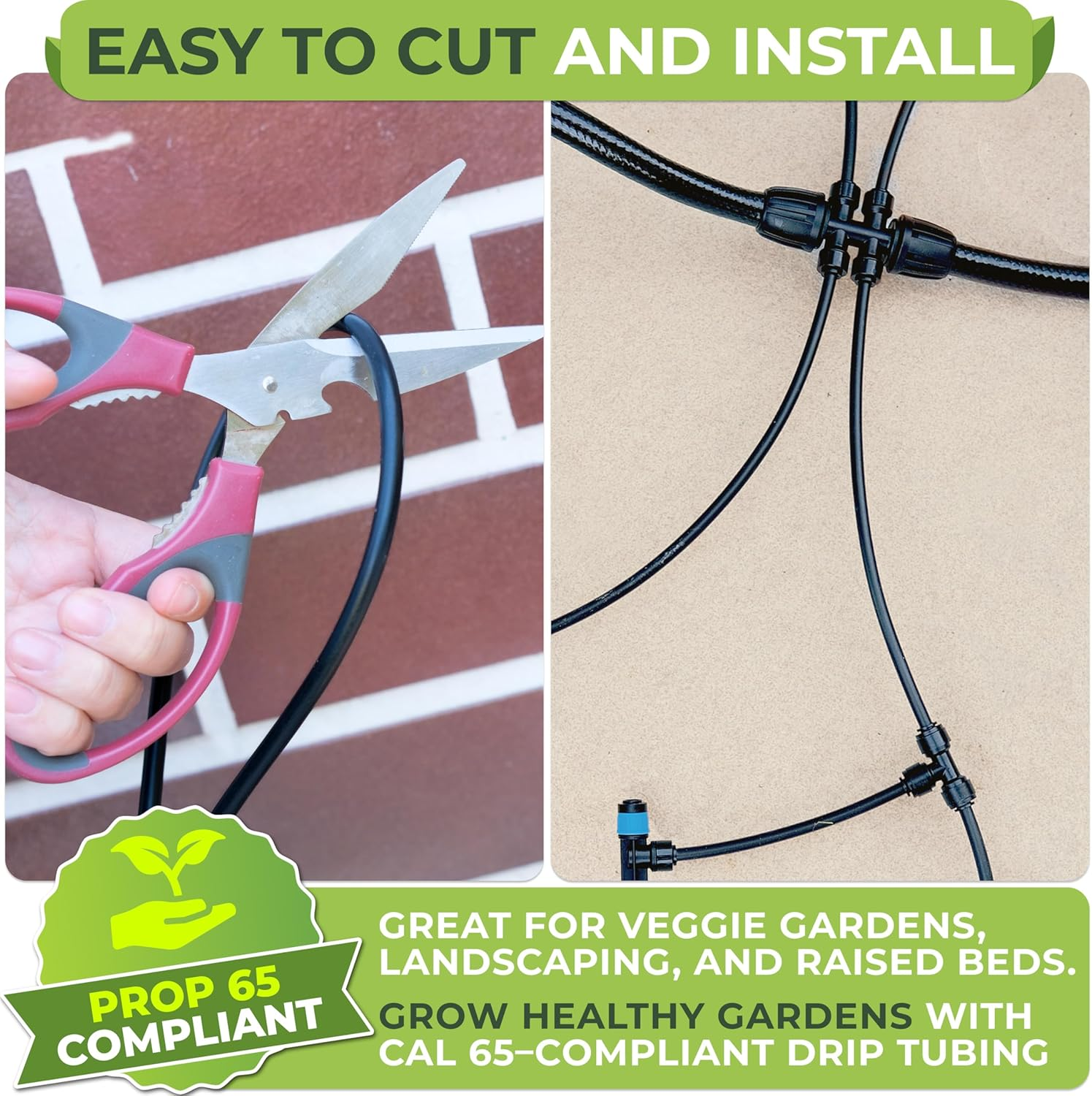 CARPATHEN 1/4 Drip Irrigation Tubing 100Ft - Black Drip Irrigation Hose Push-To-Connect Compatible - for DIY Garden Irrigation System, Misting, or Blank Distribution Tubing for Any Gardening Project image number 5