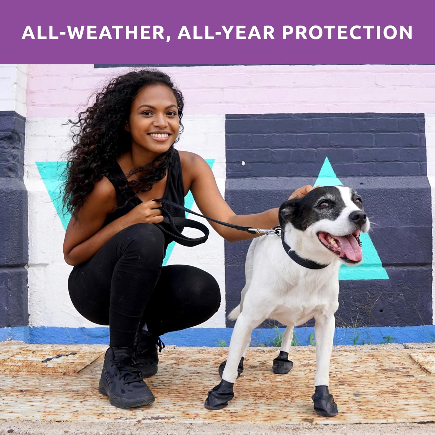 Pawz 3-Inch to 4-Inch Water-Proof Dog Boots, Large, Black