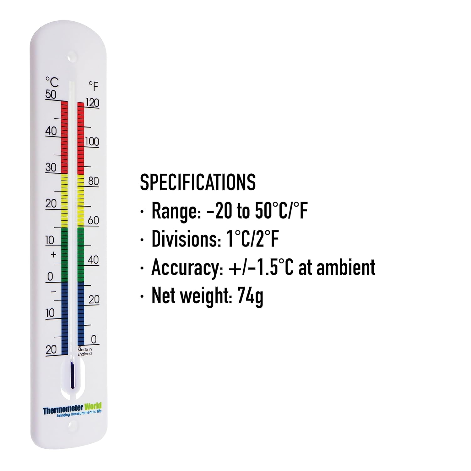 Large Outdoor Thermometer 380 Mm - Garden Thermometer Outdoor Made in UK with Colour Coded Zones for Use in Garden Greenhouse Patio Sun Terrace image number 2