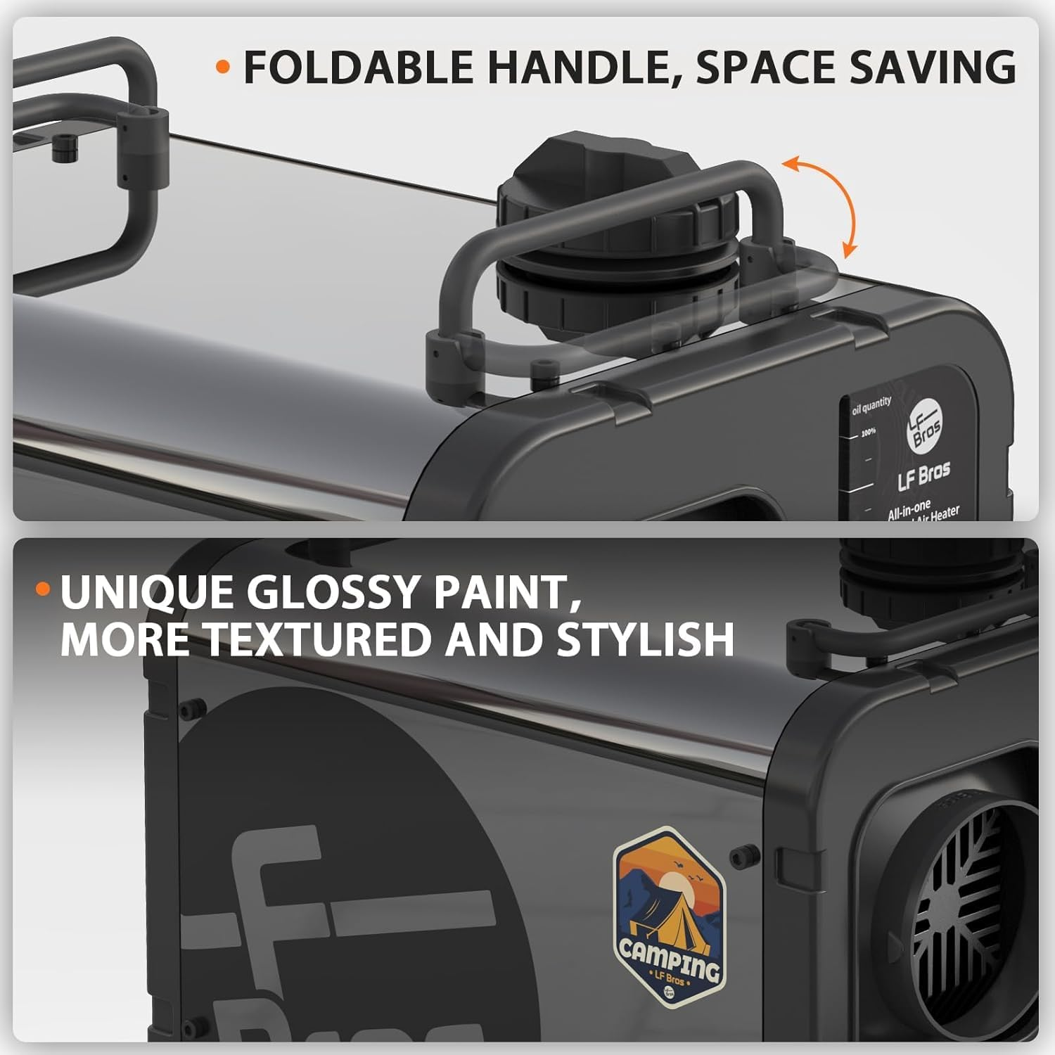 LF Bros Diesel Heater 12V & 220V, All-In-One Diesel Heater Parking Space Heater with Silent Oil Pump, LCD Display & Thermostat, Portable Heater for RV, Truck, Ice Fishing, Camping, Garage image number 5