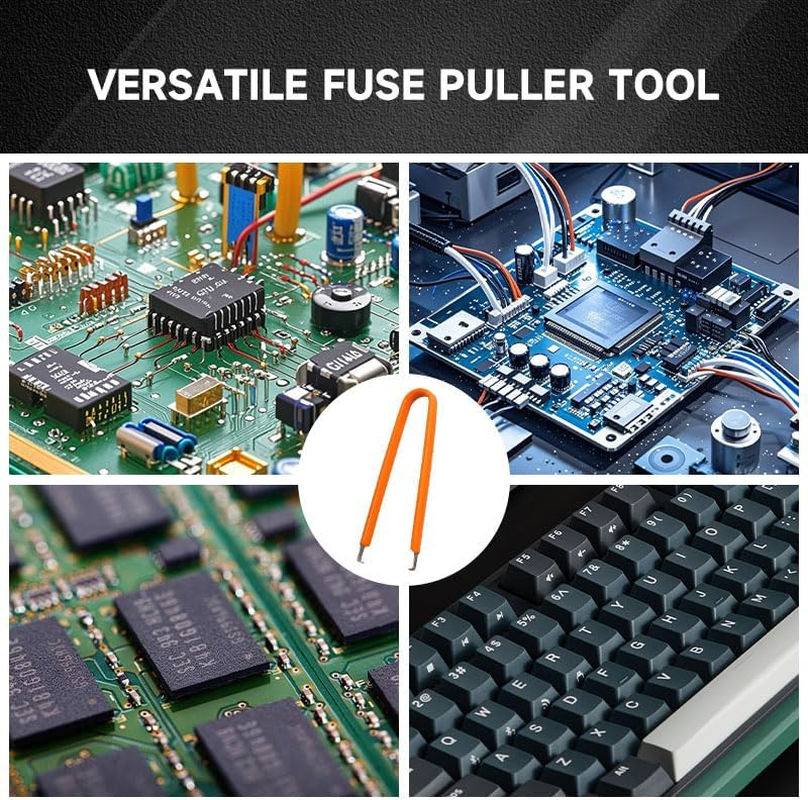 Automobile Unplugging Tool Fuse Puller, Stainless Steel Car Part Fuse Clips & IC Extractor, for Vehicle Fuse Replacement and Electronics Repair (Orange) image number 2