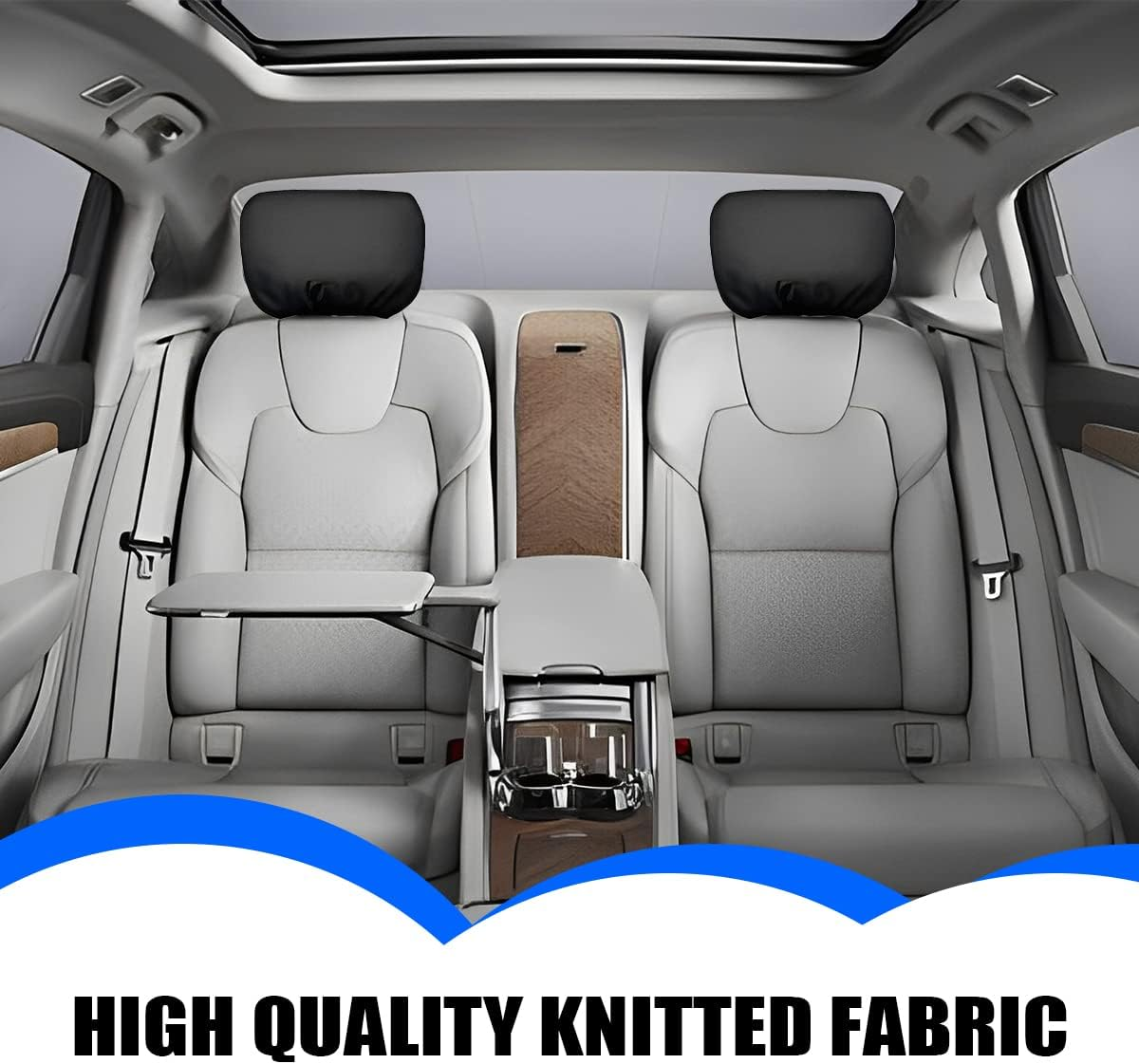 4PCS Car Headrest Covers, Soft Breathable Car Seat Head Rest Protector, Automotive Accessories for Van, SUV, Truck, All Car Models image number 5