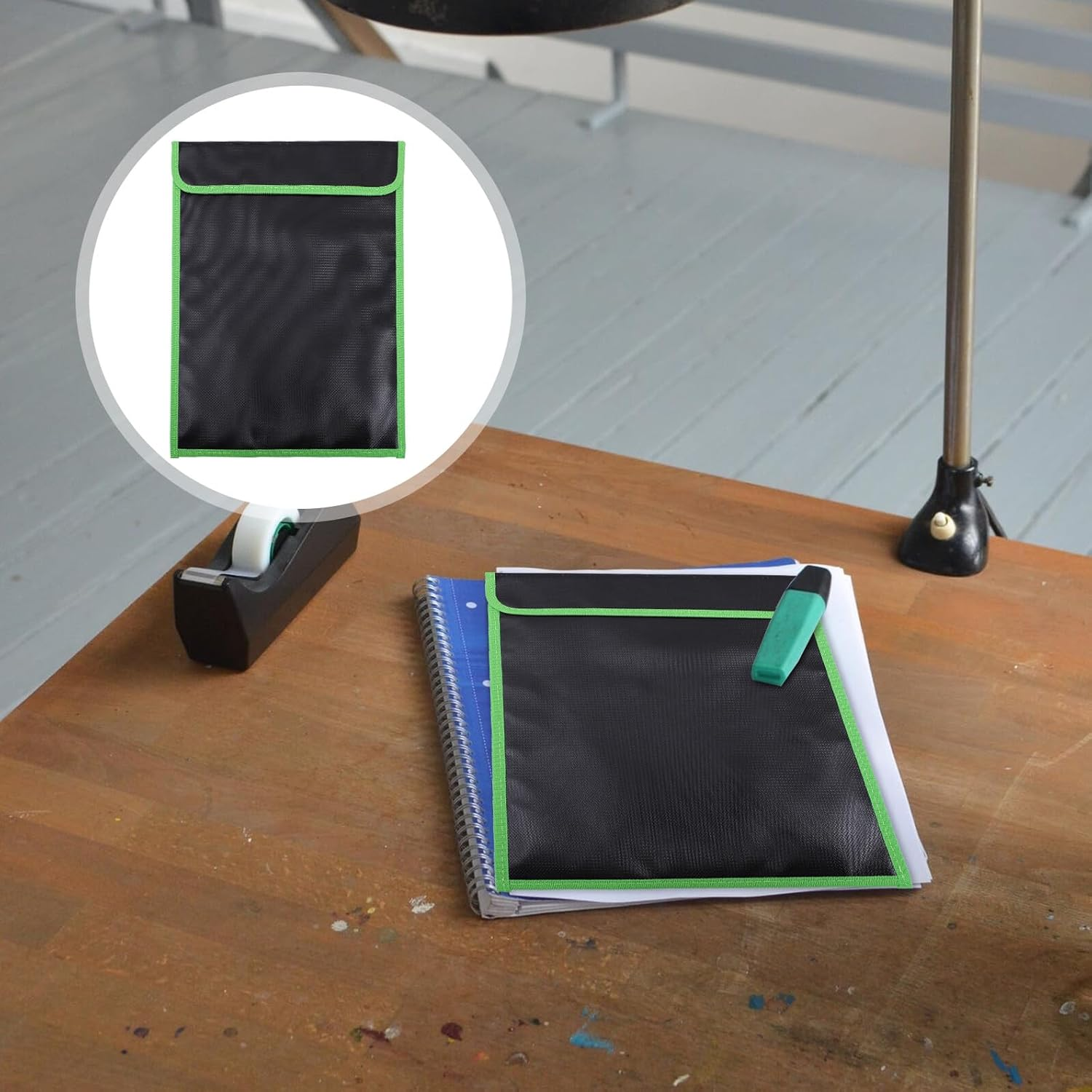 VILLCASE Fireproof File Storage Pouch Portable Document Holder Fiberglass Cloth Safety Bag for Passports Cash Certificates image number 3